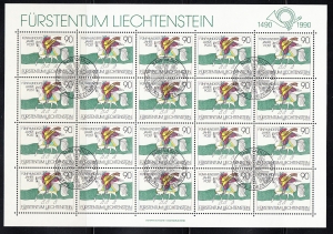 Liechtenstein Mi.1004 arkusz  kasowany