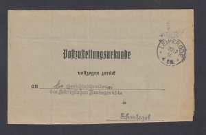 Lipno-Śmigiel obwoluta listu urzędowego 1914 rok