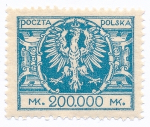 0177 u papier cienki ZG 11½:11¾ czysty** Duży orzeł na tarczy barokowej