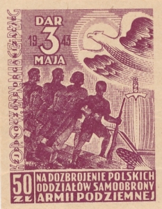Tajna Poczta Podziemna nalepka 3 Maja 1943