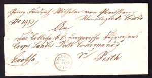 Nowy Sącz - Pesth obwoluta listu 1855 rok