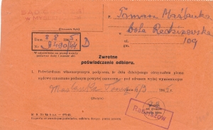 Radziszów stempel prowizoryczny 1945 rok