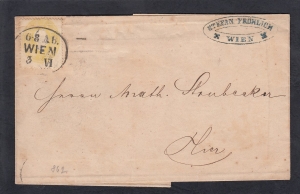 Wiedeń Mi.18 obwoluta listu 1862 rok