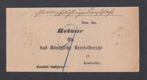 Pogorzela-Krotoszyn obwoluta listu urzędowego 1870 rok