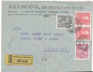 Polska Ostrawa koperta listu firmowego zagraniczna 1909 rok Zaolzie