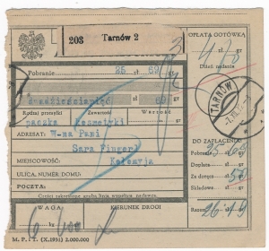 D75 przekaz pocztowy - doręczono zaprzęgiem Kołomyja 1932 rok