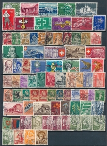 Szwajcaria zestaw znaczków kasowanych