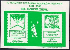 1985 Poczta Solidarność Rolników blok numerowany