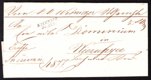 Wisznicz obwoluta listu z treścią 1846 rok