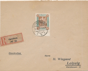 Kwidzyn 40 koperta listu poleconego Dzierzgoń ( Christburg )
