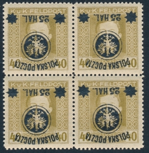 0023 b Nadruk odwrócony ZL 12½:12¾ czwórka gwarancja czysty** II Wydanie lubelskie 