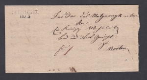 Śmigiel obwoluta pisma urzędowego 1838 rok