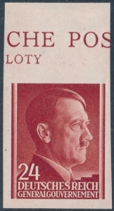 GG 078 nieząbkowany czysty** Portret A.Hitlera na jednolitym tle