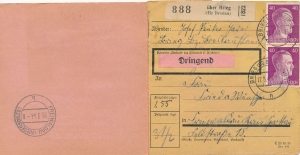 Brzeg Dolny pakenkarte 1944 rok