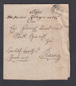 Jutrosin-Rawicz pismo urzędowe 1842 rok