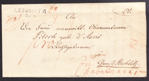 Legnitz ( Legnica ) obwoluta listu 1846 rok