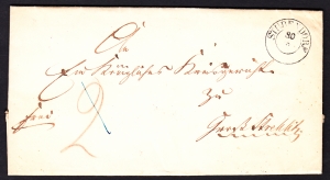 Izbicko obwoluta listu z treścią 1862 rok