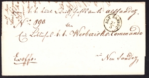 Stary Sącz - Nowy Sącz obwoluta listu 1855 rok