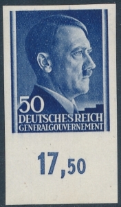 GG 110 nieząbkowany czysty** Portret A.Hitlera na jednolitym tle