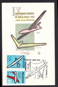 Argrntyna MŚ Szybowcowe kartka 1963 rok