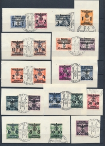 GG 014-34 zestaw znaczków na wycinkach z kasownikiem okolicznościowym