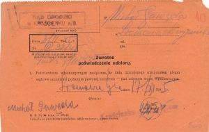 Krościenko n/Dunajem kasownik prowizoryczny poświadczenie odbioru