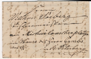 Ryga-Petersburg koperta listu z treścią 1852 rok
