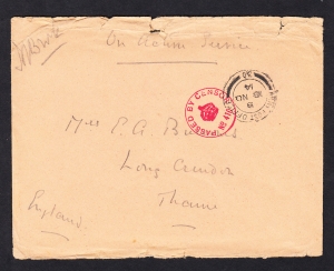 Anglia koperta listu I wojna światowa poczta wojskowa 1914 rok