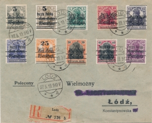 0007-16 koperta listu miejscowego 1919 rok