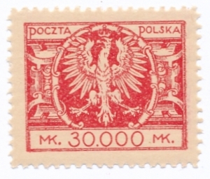 0174 u papier cienki ZG 11½:11¾ czysty** Duży orzeł na tarczy barokowej