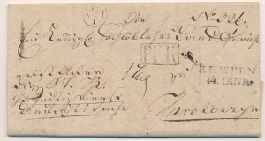 Kępno-Krotoszyn obwoluta listu z treścią 1828 rok