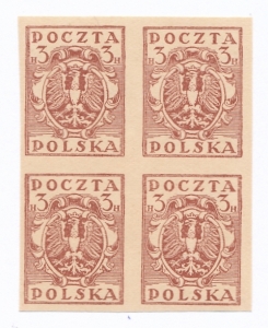 0073 axA czerwonobrązowy papier biały średni gładki w czwórce czyste**
