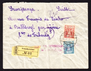 0078+79 koperta listu Truskawiec cenzura wojskowa STRYJ 1919 rok