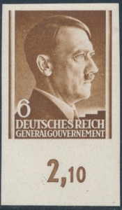 GG 072 nieząbkowany czysty** Portret A.Hitlera na jednolitym tle
