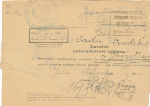 Radymno kasownik prowizoryczny 1945 rok