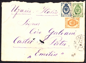 Warszawa - Włochy koperta listu 1908 rok