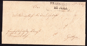 Wschowa-Gostyń obwoluta listu z treścią 1832 rok