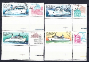 2881-2884 pustopole pod znaczkami kasowane