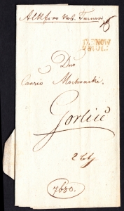 Tarnów - Gorlice obwoluta listu 1840 rok