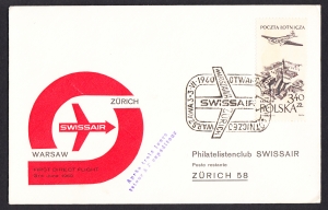 0893 Warszawa-Zurich otwarcie linii 1960 rok