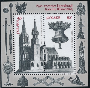 4514-4515 BLOK 256 czysty** 650 rocznica konsekracji Katedry Wawelskiej