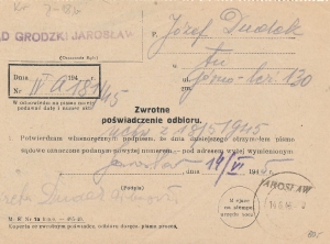 Jarosław stempel prowizoryczny cenzura wojskowa - 1310
