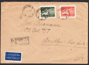 0447+449 list lotniczy Warszawa- USA kontrola dewizowa 1948 rok