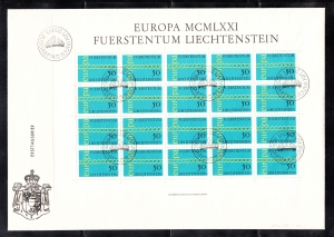 Liechtenstein Mi.0545 arkusz kasowany