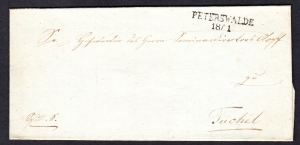 Pietrzwałd - Tochel obwoluta listu 1840 rok