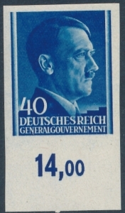 GG 081 nieząbkowany czysty** Portret A.Hitlera na jednolitym tle