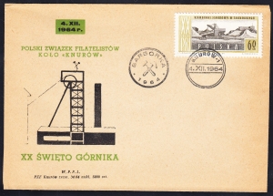1362 koperta okolicznościowa PZF KNURÓW - BARBÓRKA 1964