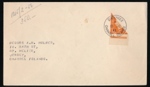Guernsey koperta listu połówka znaczka 1941 rok