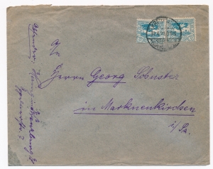 Plebiscyty Górny Śląsk fi.18 koperta listu 1921 rok