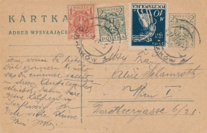 0132 + całostka Kraków zagraniczna 1921 rok